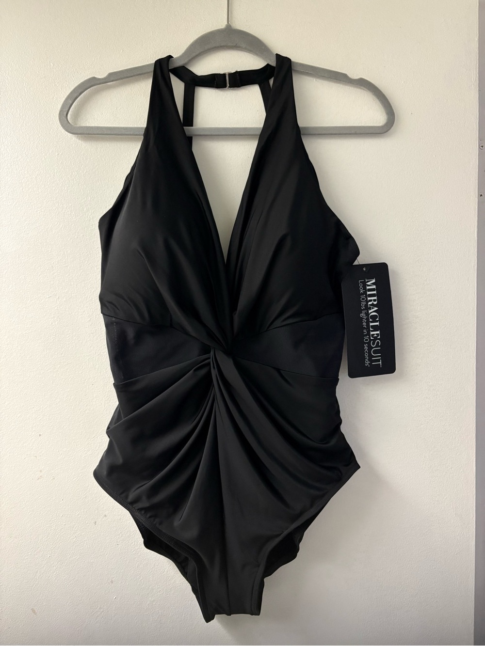New with tags Miraclesuit Black Twist-Front One-Piece Swimsuit